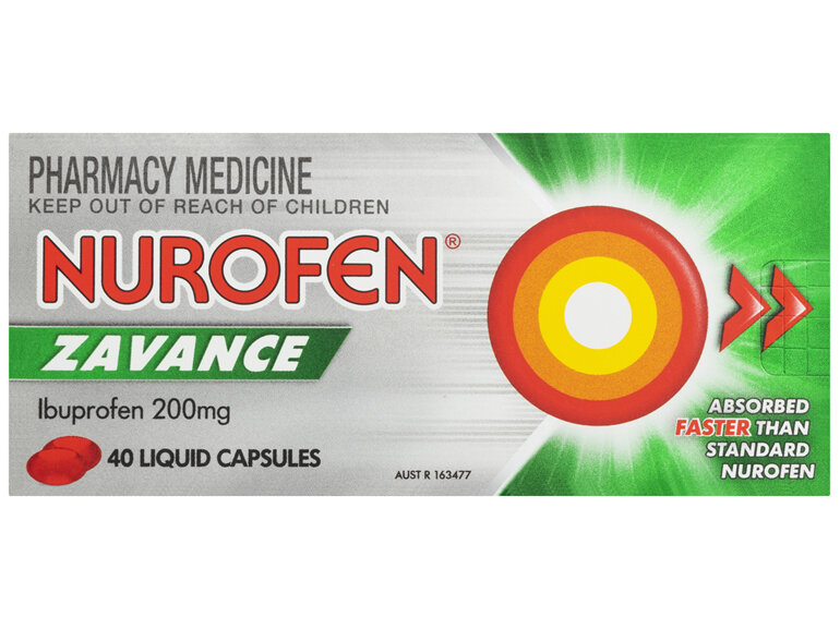 Nurofen Zavance Fast Pain Relief Liquid Capsules 200mg Ibuprofen 40 Pack