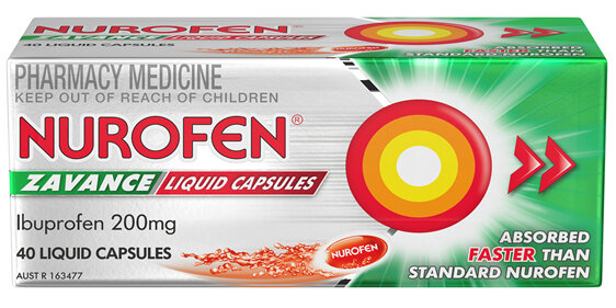 Nurofen Zavance Fast Pain Relief Liquid Capsules 200mg Ibuprofen 40 Pack