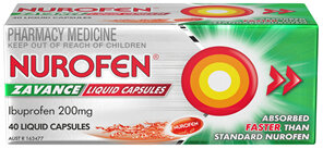 Nurofen Zavance Fast Pain Relief Liquid Capsules 200mg Ibuprofen 40 Pack