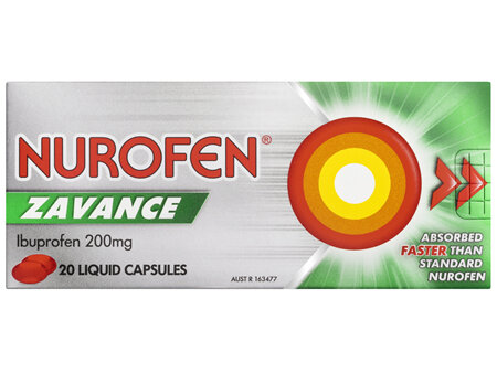 Nurofen Zavance Fast Pain Relief Liquid Capsules 200mg Ibuprofen 20 pack