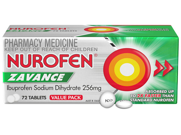 Nurofen Zavance Fast Pain Relief Tablets 200mg Ibuprofen 72 pack