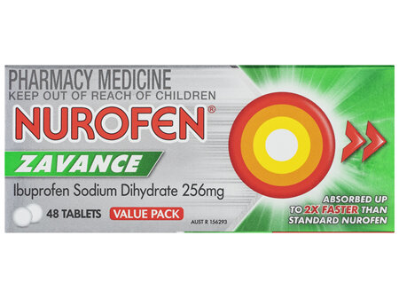 Nurofen Zavance Fast Pain Relief Tablets 256mg Ibuprofen 48 Value Pack