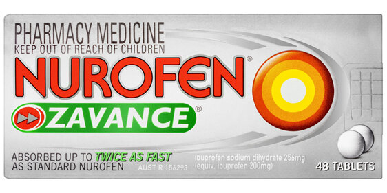 Nurofen Zavance Fast Pain Relief Tablets 256mg Ibuprofen 48 Value Pack