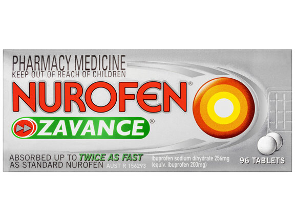 Nurofen Zavance Fast Pain Relief Tablets 256mg Ibuprofen 96 value pack