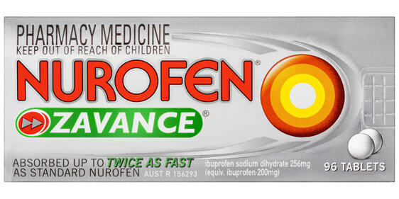 Nurofen Zavance Fast Pain Relief Tablets 256mg Ibuprofen 96 pack
