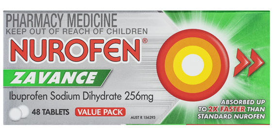 Nurofen Zavance Fast Pain Relief Tablets 256mg Ibuprofen 48 Value Pack