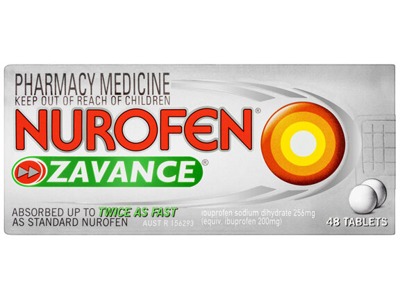 Nurofen Zavance Fast Pain Relief Tablets 256mg Ibuprofen 48 Value Pack