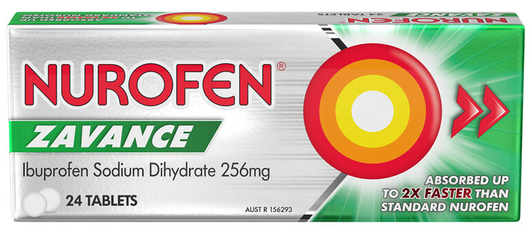 Nurofen Zavance Tablets 24s 256mg Ibuprofen Pain Relief