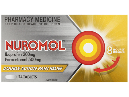 Nuromol 200mg Strong Pain Relief Tablets Ibuprofen/500mg Paracetamol 24 pack
