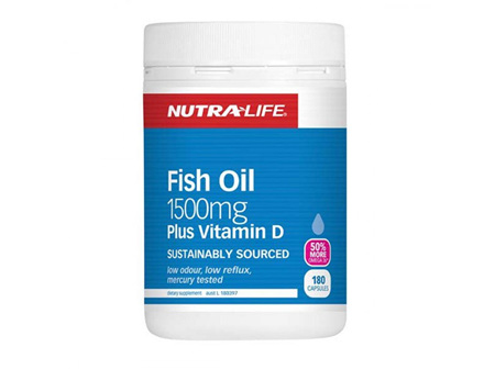 Nutralife Omega 3 Fish Oil 1500mg plus Vit. D 180 Caps