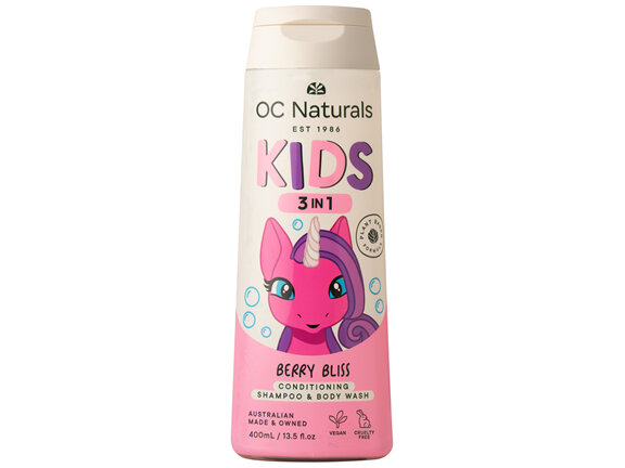 OC Naturals Kids 3in1 Conditioning Shampoo & Body Wash Berry Bliss 400mL
