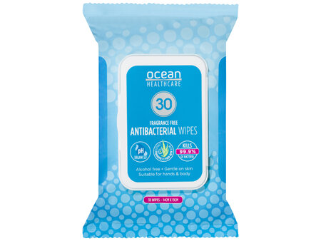 Ocean Healthcare Antibacterial Wipes 30 Pack