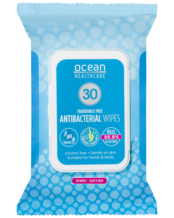 Ocean Healthcare Antibacterial Wipes 30 Pack