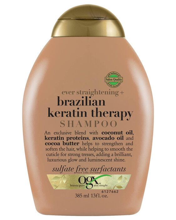 Ogx Ever Straightening + Smoothing & Shine Brazilian Keratin Therapy Shampoo For Dull Hair 385mL