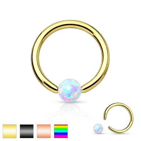 Opal IP Captive Bead Ring