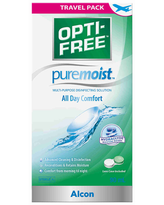 OPTI-FREE PureMoist Contact Lens Solution Travel Pack 90ml