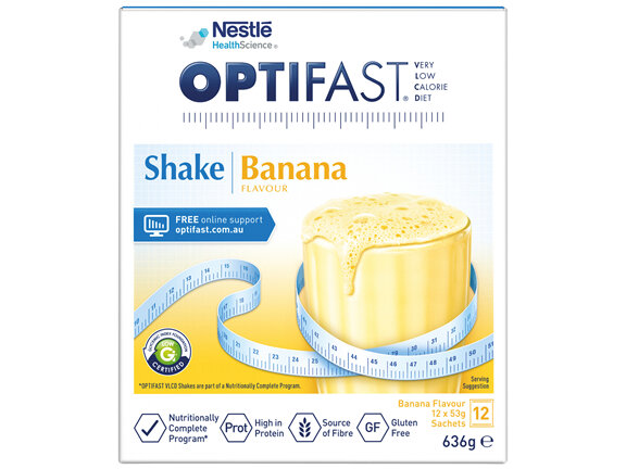 OPTIFAST VLCD Shake Banana Flavour 12 Pack 636g