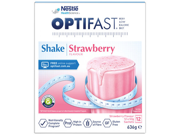 OPTIFAST VLCD Shake Strawberry Flavour 12 Pack 636g