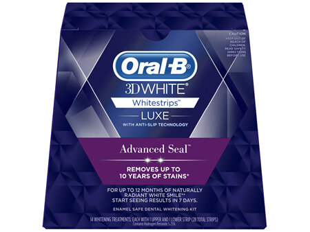 Oral-B 3D White Luxe Advanced Seal Whitestrips, Enamel Safe 14 Teeth Whitening Treatments