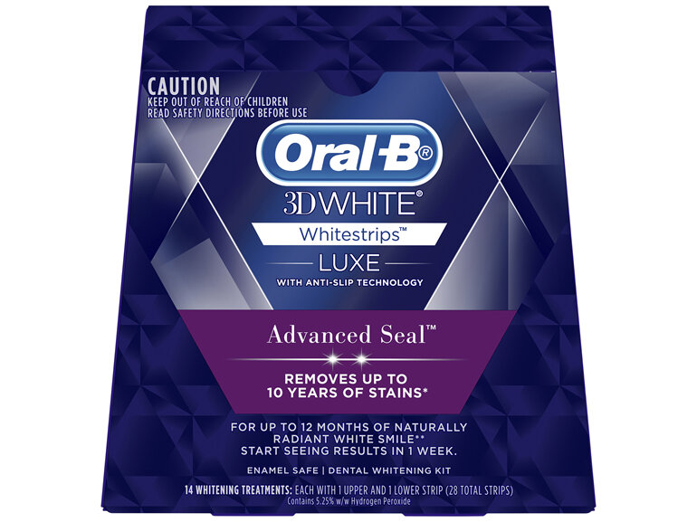 Oral-B 3D White Luxe Advanced Seal Whitestrips, Enamel Safe 14 Teeth Whitening Treatments