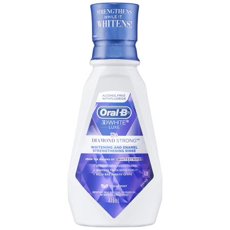 Oral-B 3D White Luxe Diamond Strong Clean Mint Mouthwash 473mL