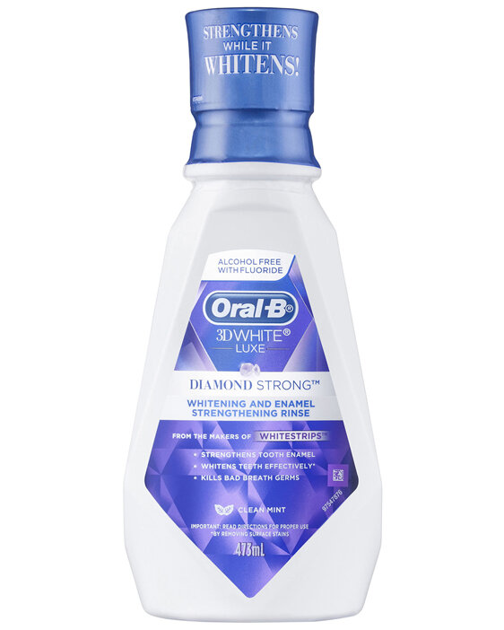 Oral-B 3D White Luxe Diamond Strong Whitening Mouthwash, 473ml