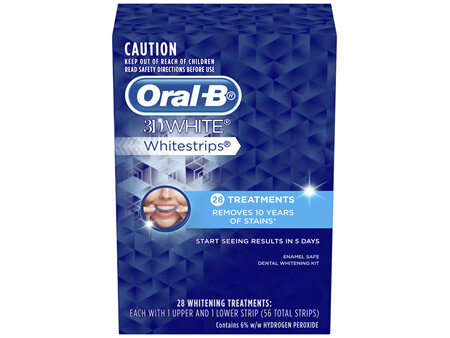 Oral-B 3D White Whitestrips, Enamel Safe 28 Teeth Whitening Treatments