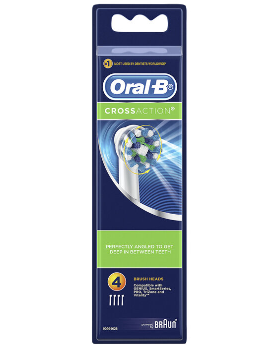 Oral-B CrossAction Replacement Brush Heads 4 Pack