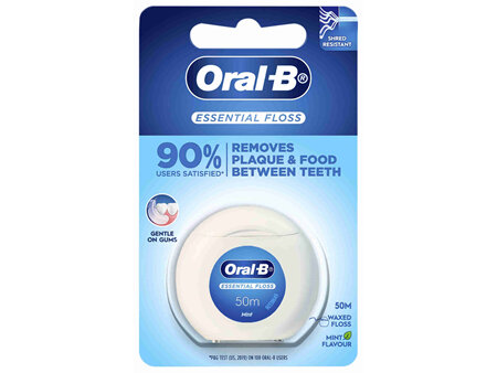 Oral-B Essential Waxed Clean Dental Floss, Mint 50m 