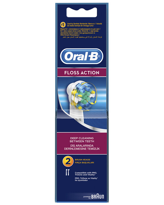 Oral-B FlossAction Replacement Brush Heads 2 Pack