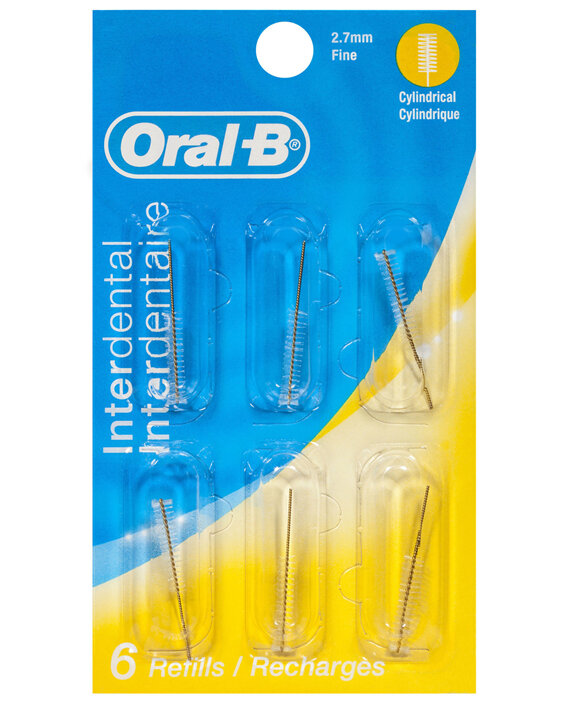Oral-B Interdental Cylindrical Heads/Recharges 6 Pack