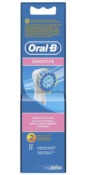Oral-B Sensitive Clean White Electric Toothbrush Refills 2 Pack