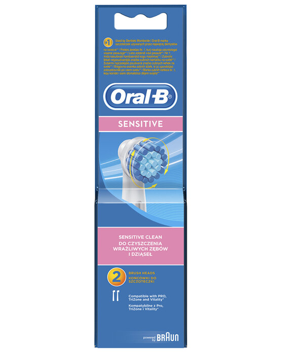Oral-B Sensitive Clean White Electric Toothbrush Refills 2 Pack