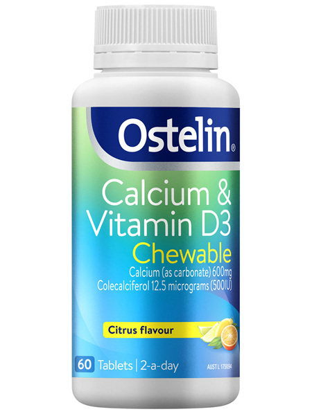 Ostelin Calcium & Vitamin D3 Chewable Tablets 60 Pack
