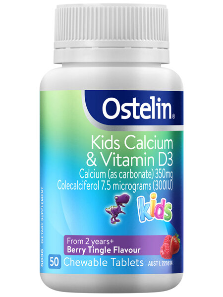 Ostelin Kids Calcium & Vitamin D3 Chewable Tablets 50 Pack