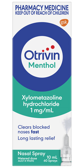 Otrivin Menthol Nasal Spray for Blocked Nose 10mL