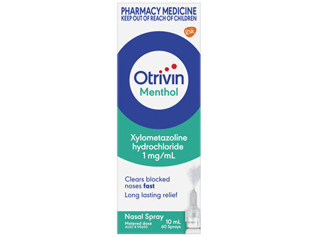 Otrivin Menthol Nasal Spray for Blocked Nose 10mL