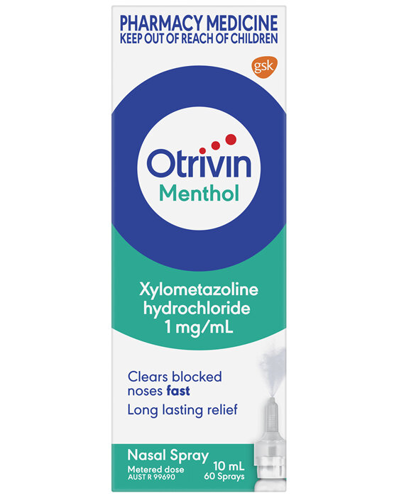 Otrivin Menthol Nasal Spray for Blocked Nose 10mL