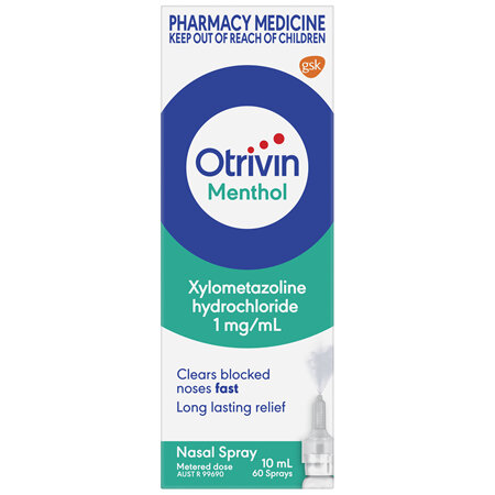 Otrivin Menthol Nasal Spray for Blocked Nose 10mL