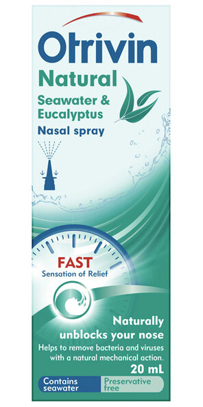 Otrivin Natural Nasal Spray with Seawater and Eucalyptus 20ml