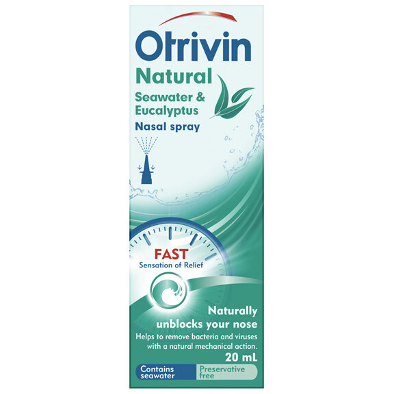 Otrivin Natural Nasal Spray with Seawater and Eucalyptus 20ml