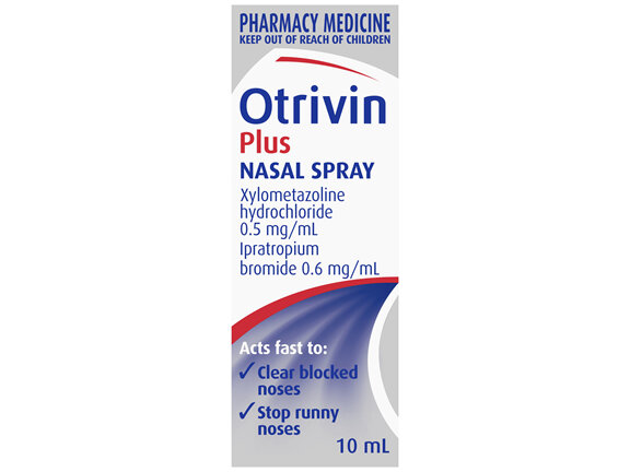 Otrivin Plus Nasal Spray, Blocked and Runny Nose, 10mL