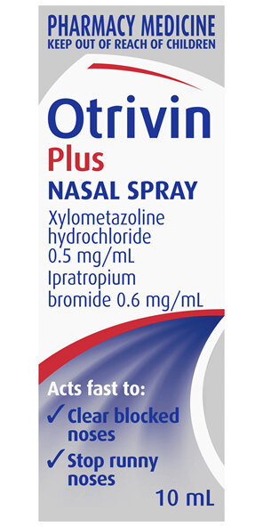 Otrivin Plus Nasal Spray, Blocked and Runny Nose, 10mL