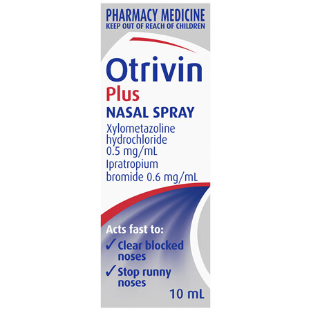 Otrivin Plus Nasal Spray, Blocked and Runny Nose, 10mL