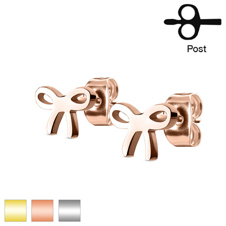 Pair of Ear Stud Rings with Ribbon