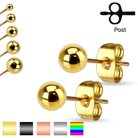 Pair of Hollow Ball End Earrings