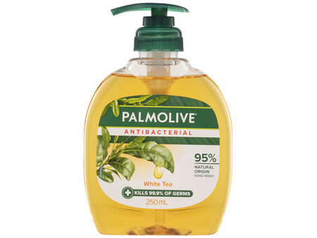 Palmolive Antibacterial Liquid Hand Wash Soap 250mL, White Tea Pump, No Parabens Phthalates or