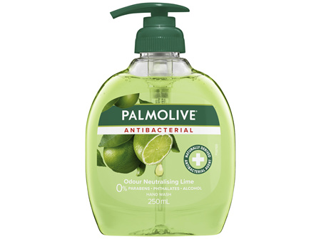 Palmolive Antibacterial Liquid Hand Wash Soap, 250mL, Odour Neutralising Lime Pump, No Parabens