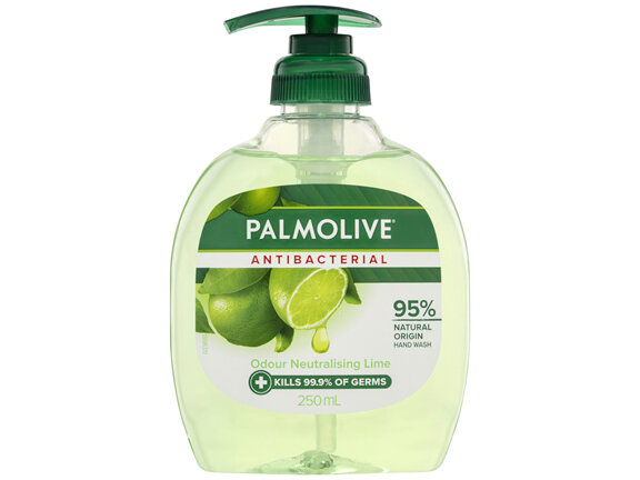 Palmolive Antibacterial Liquid Hand Wash Soap, 250mL, Odour Neutralising Lime Pump, No Parabens