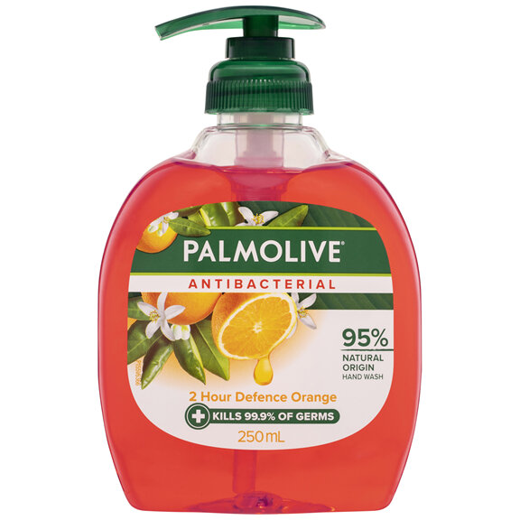 Palmolive Antibacterial Liquid Hand Wash Soap, 250mL, Orange 2 Hour Defence Pump, No Parabens